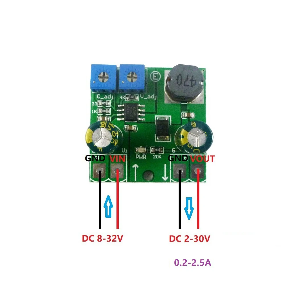 

15W Constant Current Constant Voltage Module 8-32V to 2-30V Voltage Step-down Convert Board LED Motor Controller Power Supply