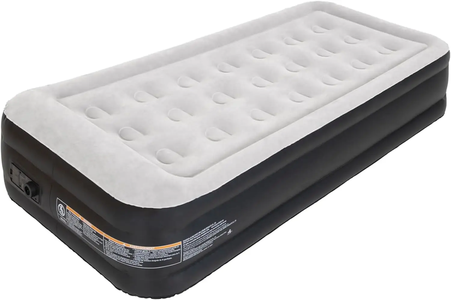 

DIMAR GARDEN Twin Size Air Mattress with Built-in Pump, 18.5” Inflatable Flocked AirBed for Home, Blow Up Mattress