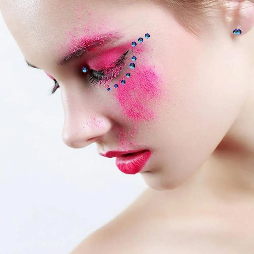 كريستال 3D مسمار الفن الديكور حزب مهرجان ماكياج الديكور حجر الراين ملصقات مجوهرات ملصقات الوجه الجسم الماس الملون #6