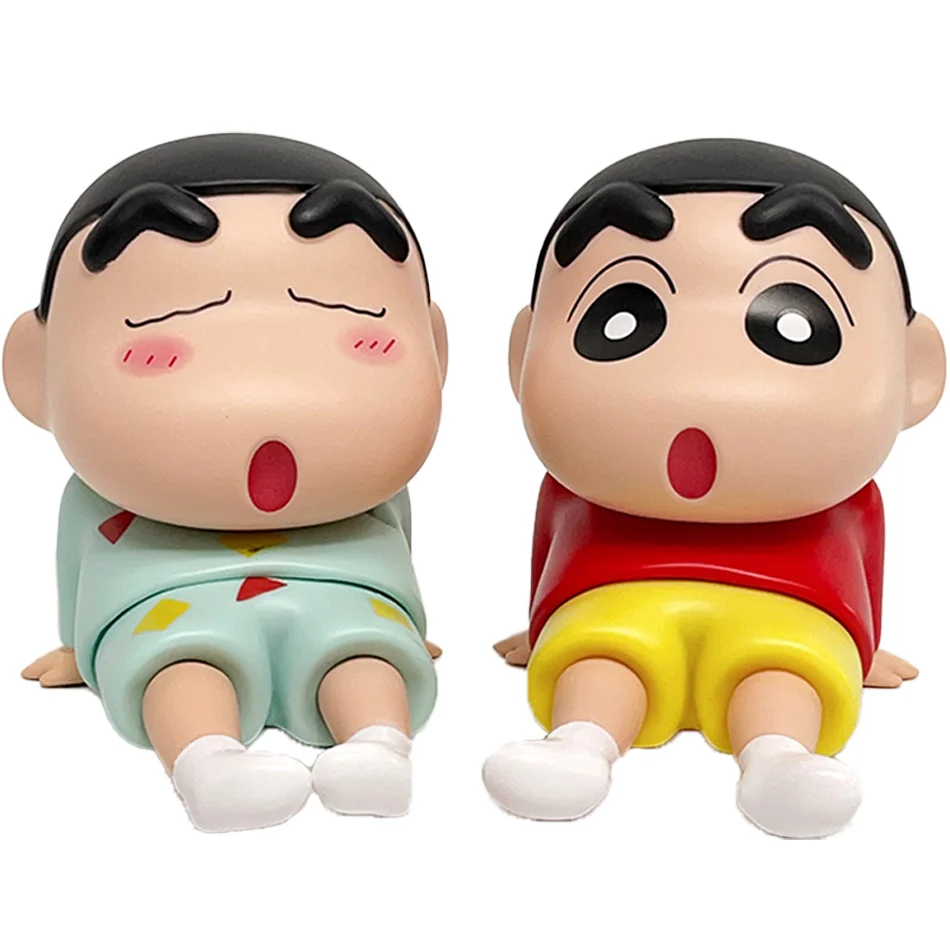 Crayon Shin-Chan Phone Holder Kawaii Anime Desktop Ornaments Cartoon Watching TV Phone Support Cute Doll Decorations toy Gifts