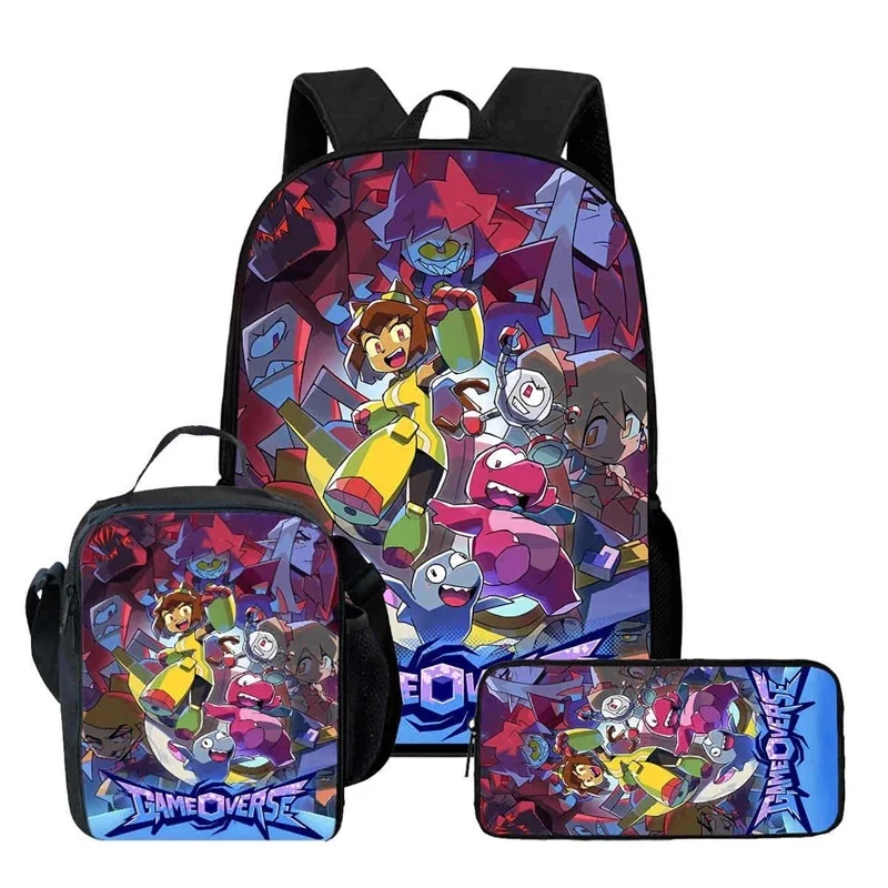 2026 New 3pcs Gameoverse 1 Set School Backpack Insulated Lunch Bag Pencil Case Anime Peripheral Gift For Kids