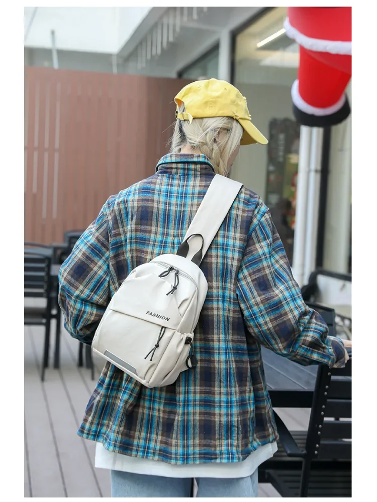Herren-Umhängetasche, Nylon-Rucksack, geeignet für Männer und Frauen, mit verstellbaren Schultergurten, Reißverschluss – Detail 7