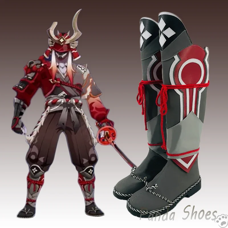 أحذية Genshinimpact Iwakura Clan التأثيرية أحذية أنيمي لعبة طويلة أحذية Iwakura Clan التأثيرية أزياء الدعامة لحفلات الهالوين