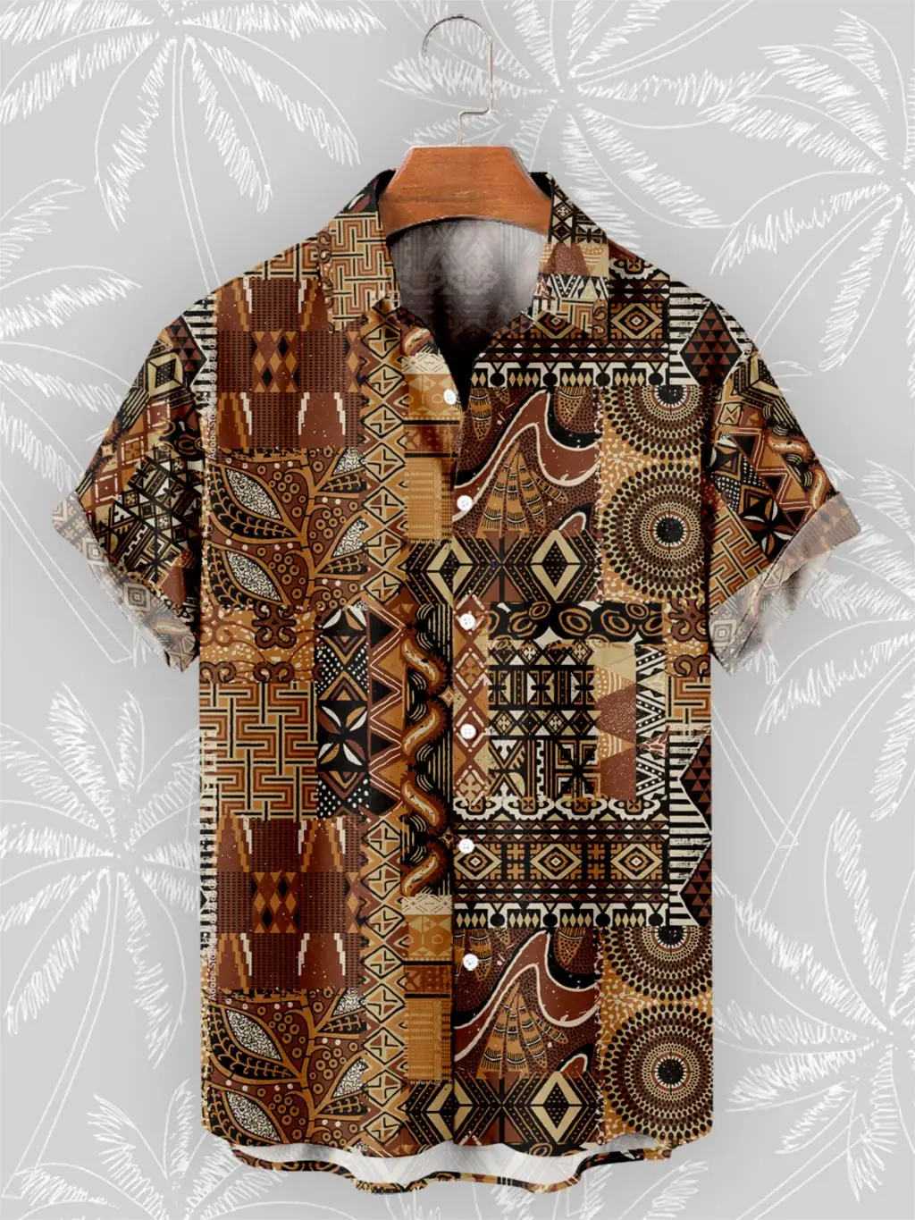 Retro Summer Shirts Short Sleeve Bohemian African Tribe 3D Print Shirts for Men 2023 Casual Hawaiian Beach Social Oversized Tops