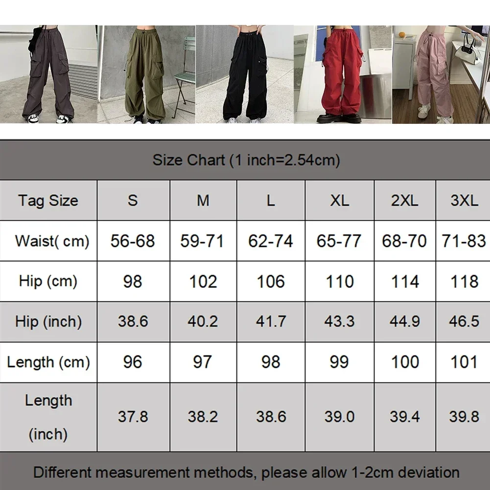 Harajuku Oversized Cargo Parachute Pants Women Streetwear Vintage Y2k Hip Hop Wide Leg Joggers Baggy Sweatpants Techwear