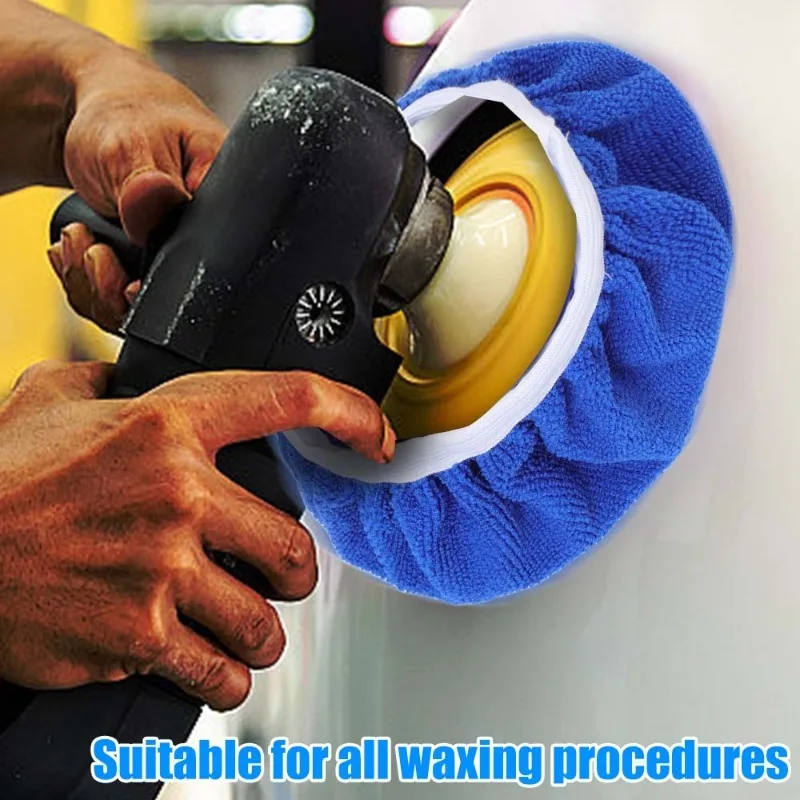 5-10 Inches Car Waxing Polishing Sleeve Microfiber Polisher Pad Wash Buffer Waxing Sleeve Auto Body Care Cleaning Accessories