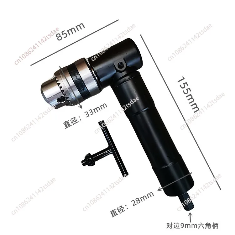90-Degree key self-tightening, drive, right-angle turner, narrow space drilling