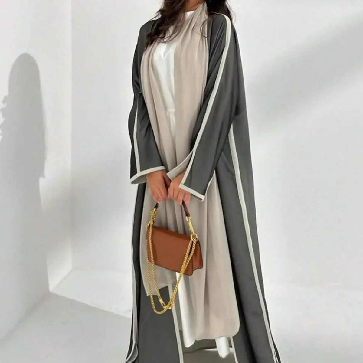 Abaya ample pour femmes musulmanes, manches longues, couleur unie, caftans décontractés, Jilbabs, robes Maxi islamiques, vêtements ethniques du moyen-orient