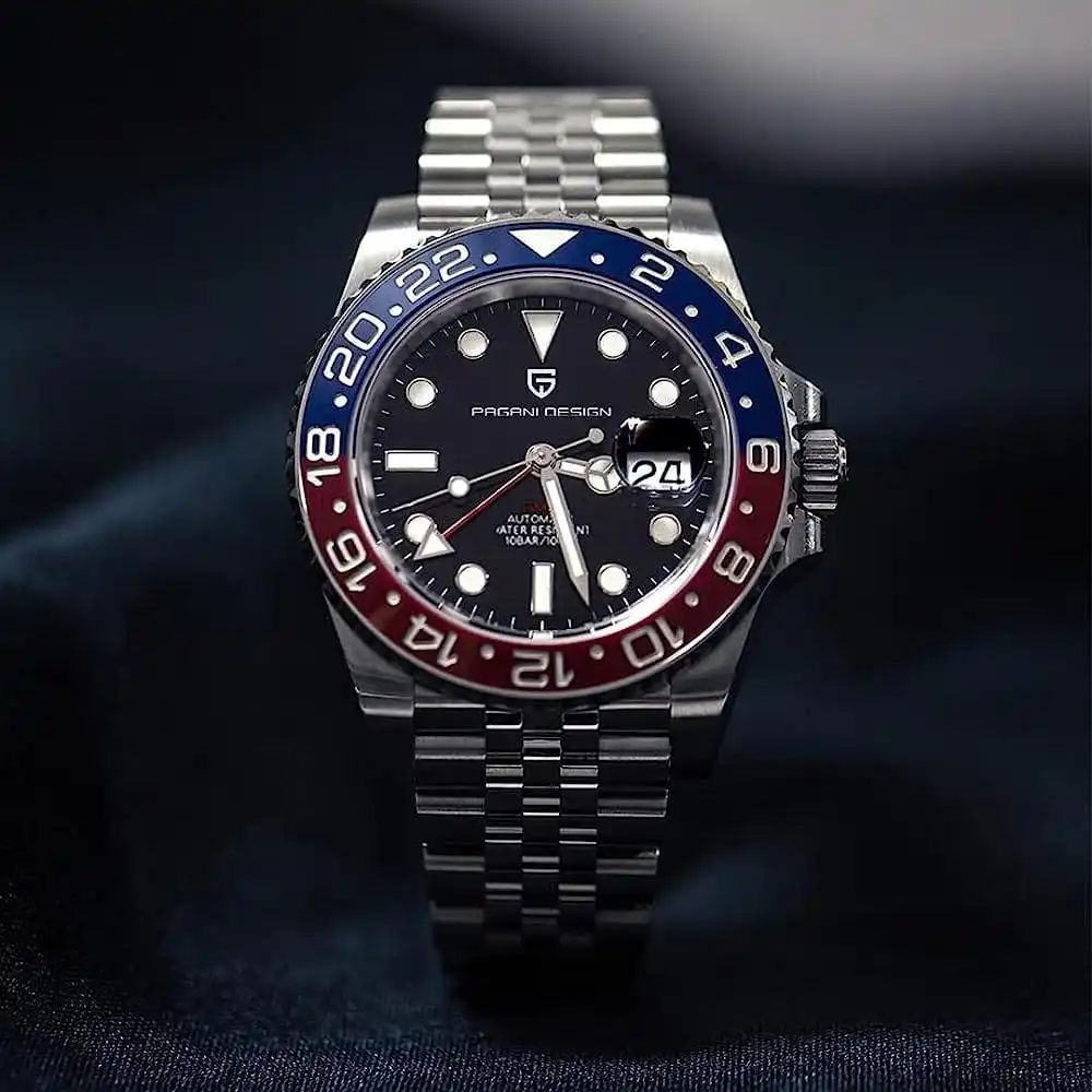 PAGANI DESIGN V3 40MM GMT cerámica Pepsi bisel hombres reloj mecánico automático de lujo cristal de zafiro reloj impermeable relojes GMT