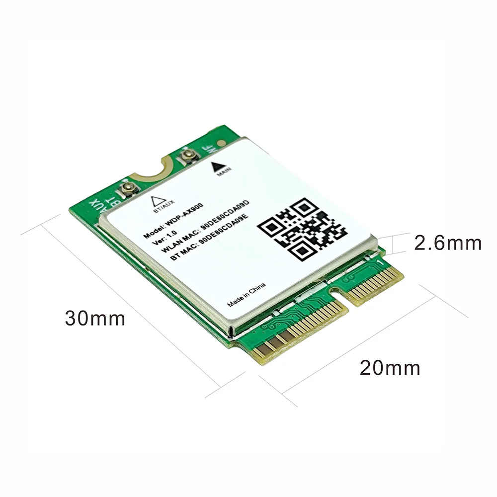 WiFi 6 Bluetooth 5.4 M.2 Netzwerkkarte WDP-AX900 2,4 G & 5 GHz Wireless-Adapter für Laptop Windows 10/11