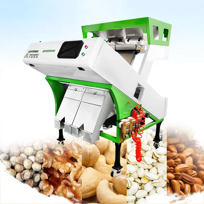 Macadamia Nuts Sorting Machine Open Pistachios Nut Shell  Almond Crushing  Color Sorter