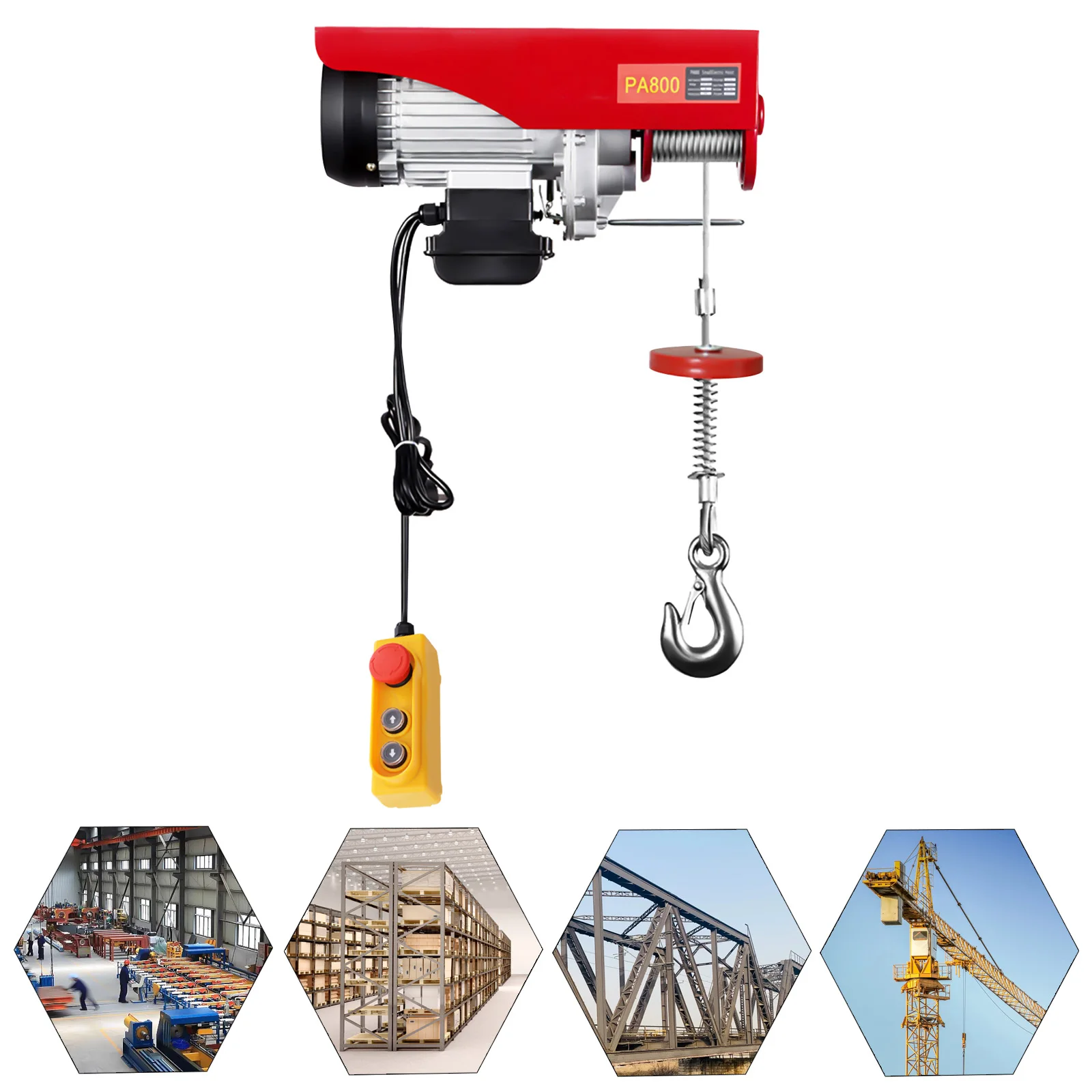 400kg Electric Hoist Heavy Duty Lift Alloy Steel Electric Winch Engine Lifting 220-230V