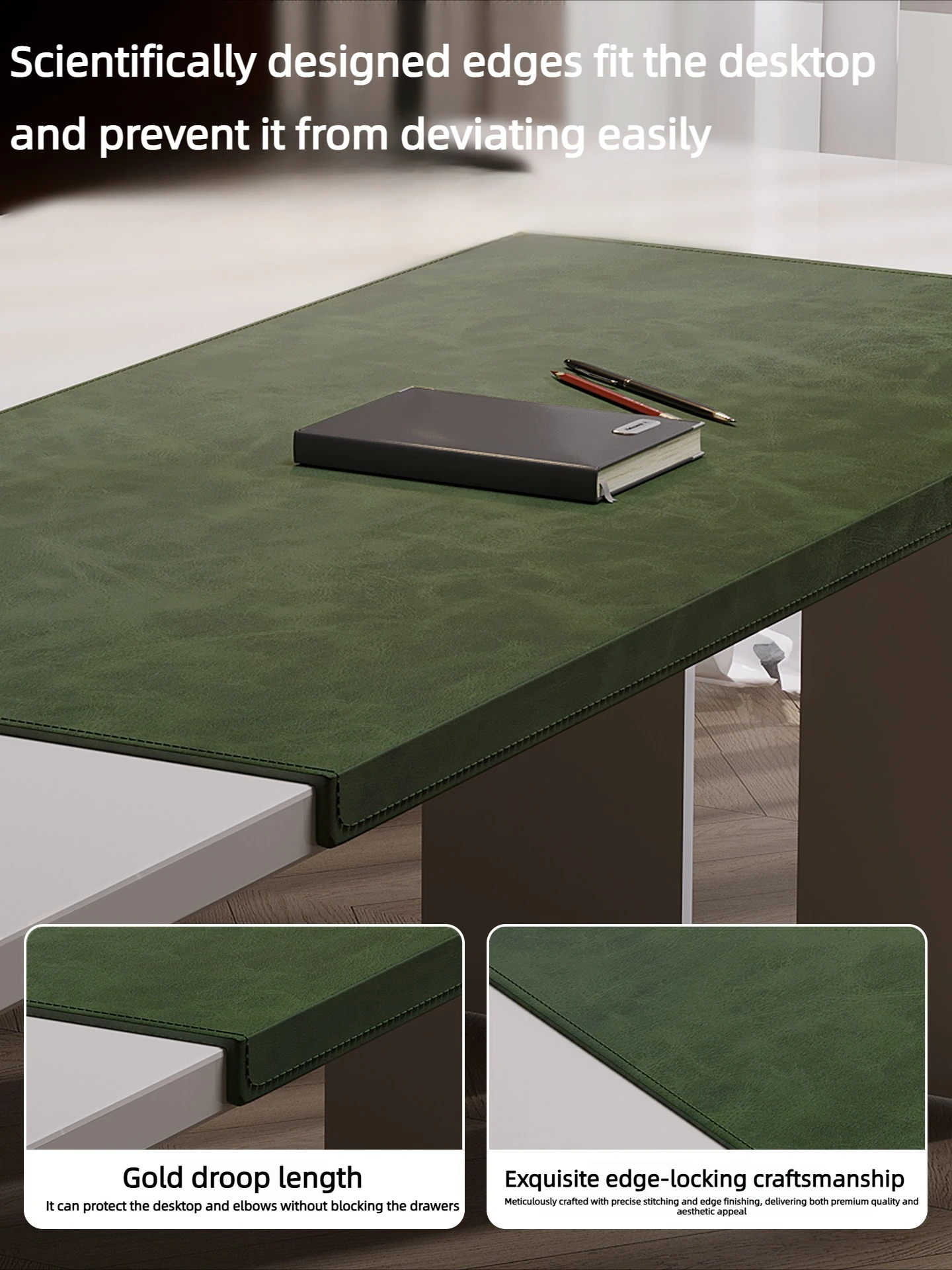 Large Pu Leather Desk Mat For Gaming And Office Keyboard Support_voghion.com