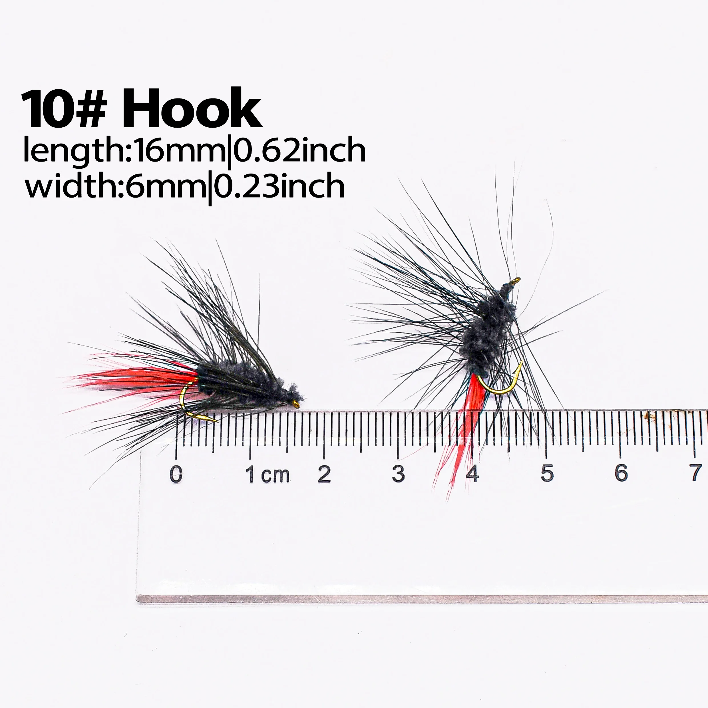 12PCS Bugger Red Tail Angeln Fliegen Köder Lockt Mayfly Dry Fly Forelle Angeln Fliegen Haken Künstliche Insekten Köder