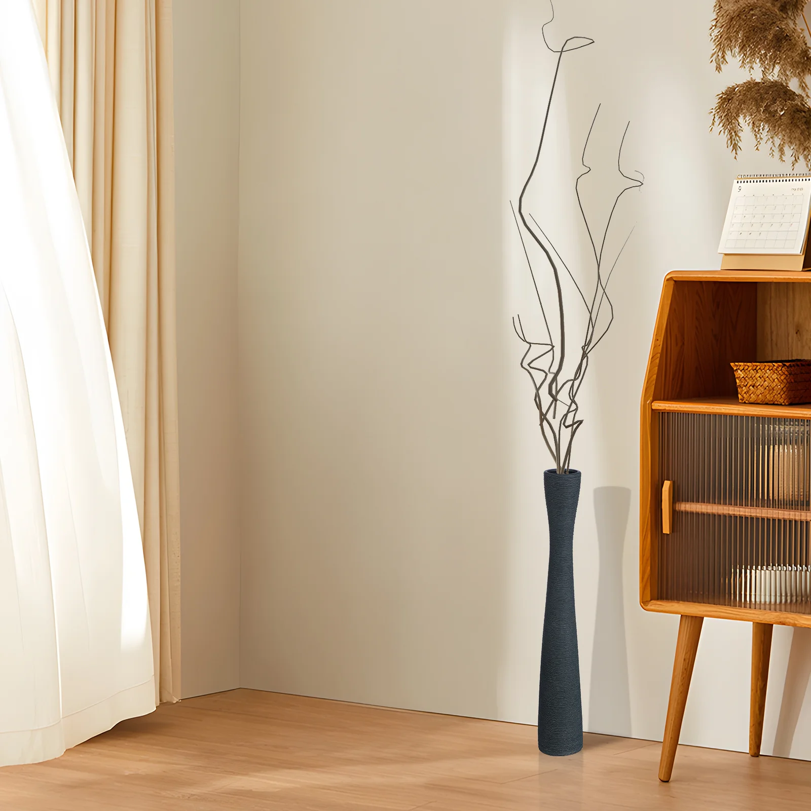 

2Pcs Ceramic Vases Tall Slender Floor Vase Decorative Accent Narrow Neck Floral Display Ceramic Flower Vases