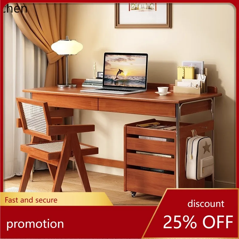

CZ Vintage Style Desk Solid Wood Small Apartment Computer Home Study Writing Desk Bedroom Study Office Desk