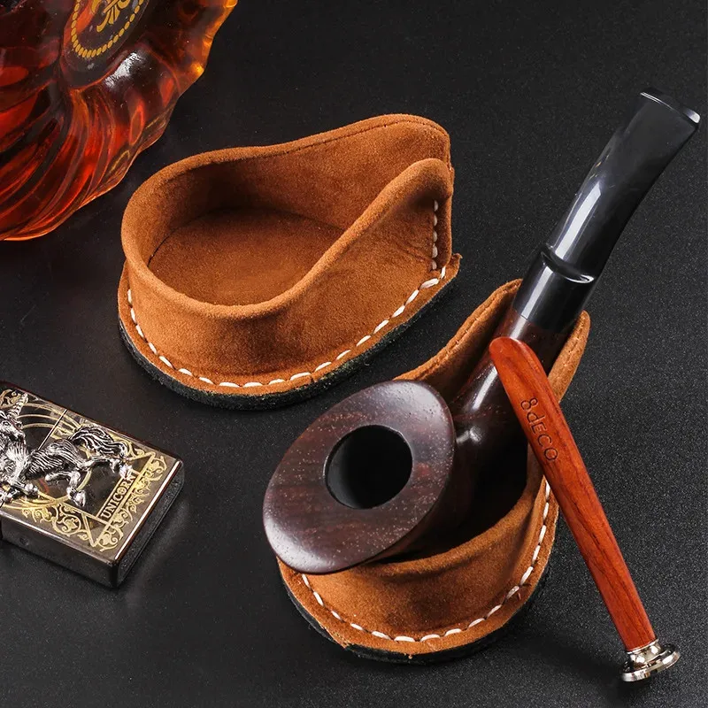 1Pcs Smoking Tobacco Pipe Cowhide Stand Display Holder Rack Support Cigar Tools Cigarette Accessories For Smoker