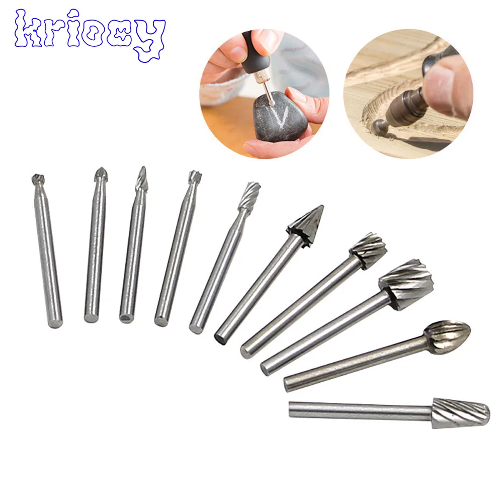 Shank Tungsten Carbide Burs Drill Bits for Metal Milling Cutter Carbide Electric Rotary Tools Dremel Woodworking Accessory