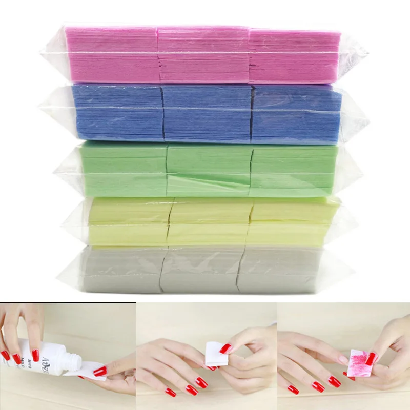 550PCS Solid Durable Nail Tools Manicure Gel Nail Polish Remover Pads Hard Lint-Free Wipes 100% Cotton Napkins Wraps