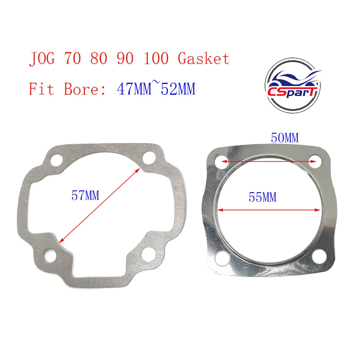 JOG 90 100 50MM 52MM 12MM Piston Kit  90CC 100CC Minarelli Jog 1P50QMF 1P52QMG Jmstar Wangye Sunny Keeway  Roketa  Scooter Buggy