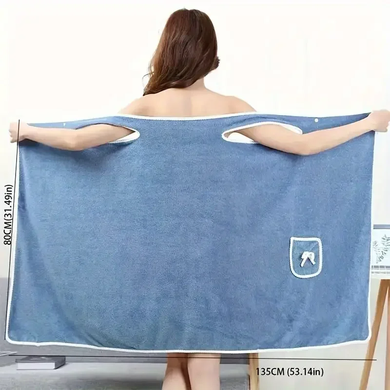 1pc Wearable Bath Towel Bowknot Coral Velvet Bath Skirt For Adults Water Absorption Quick Drying Bath Towel No Hair Loss Bath Su