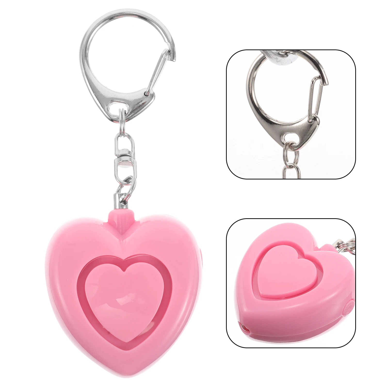 Heart Shaped Personal Alarm High Decibel Safety Device For Women Portable Keychain Emergency Security Outdoor Loud Sound