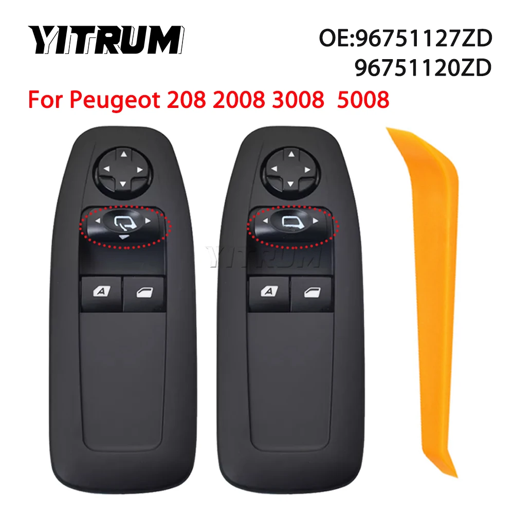 

YITRUM Left Drive Side Power Window Switch Door Lifter Switch For Peugeot 208 GTI 3008 5008 2018 96751127ZD 96751120ZD