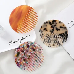European And American Headdress Fashion 10.5CM Acetic Acid Sheet Antistatic Comb Girl Lovely Round Marble Hair Comb Female