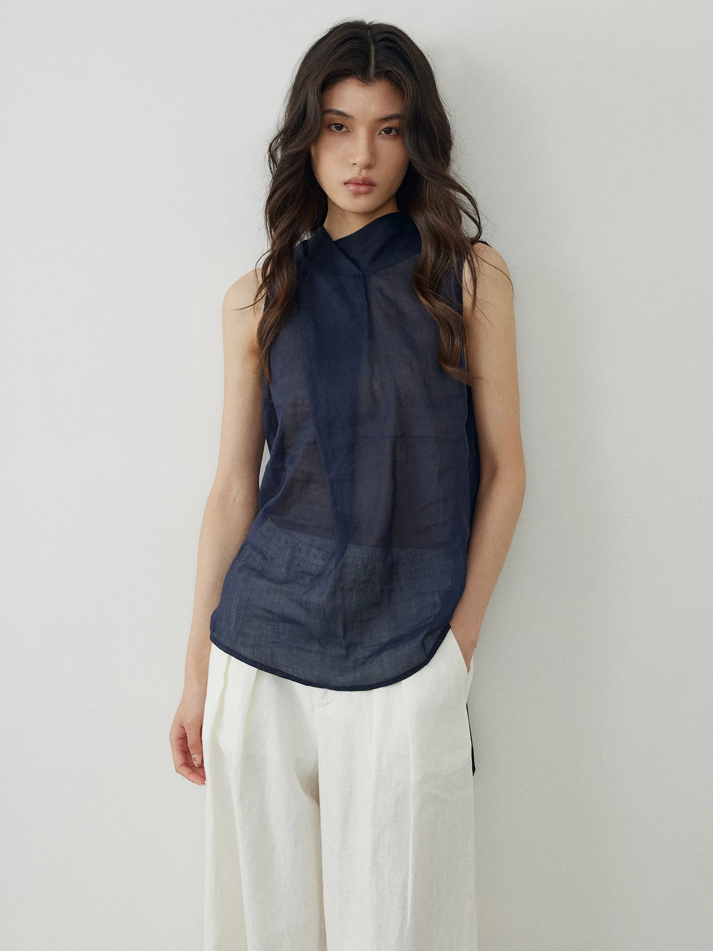 

Женская летняя легкая рубашка без рукавов KEARA из льна с охлаждающим эффектом, дышащая, из тонкого материала, для повседневной носки