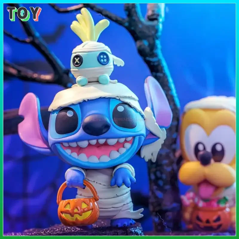 

Hottoys Authentic Disney Pumpkin Party Series Cosbi Blind Box Donald Duck Figurine Model Doll Halloween Collectible Gifts