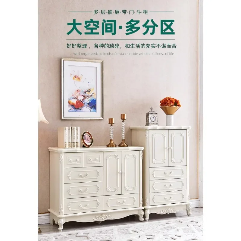 خزانة ذات أدراج على الطراز الأوروبي، خزانة غرفة نوم رئيسية، درج من الخشب الصلب، خزانة تخزين لغرفة المعيشة، خزانة بجانب السرير الفرنسية #2