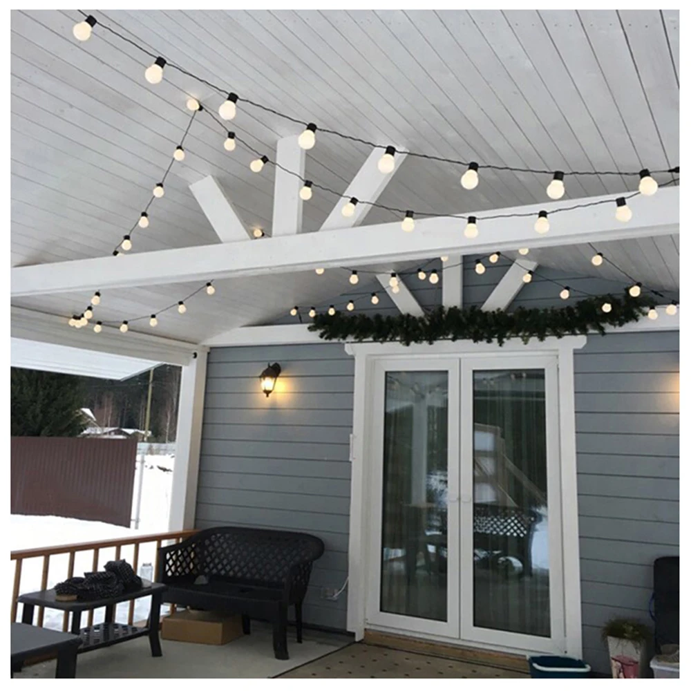 3M 6M LED Bulbs Outdoor Camp String Lights EU US Plug Garden Street Patio LED Fairy Lights 10 20LEDs/M Party Wedding Decoration