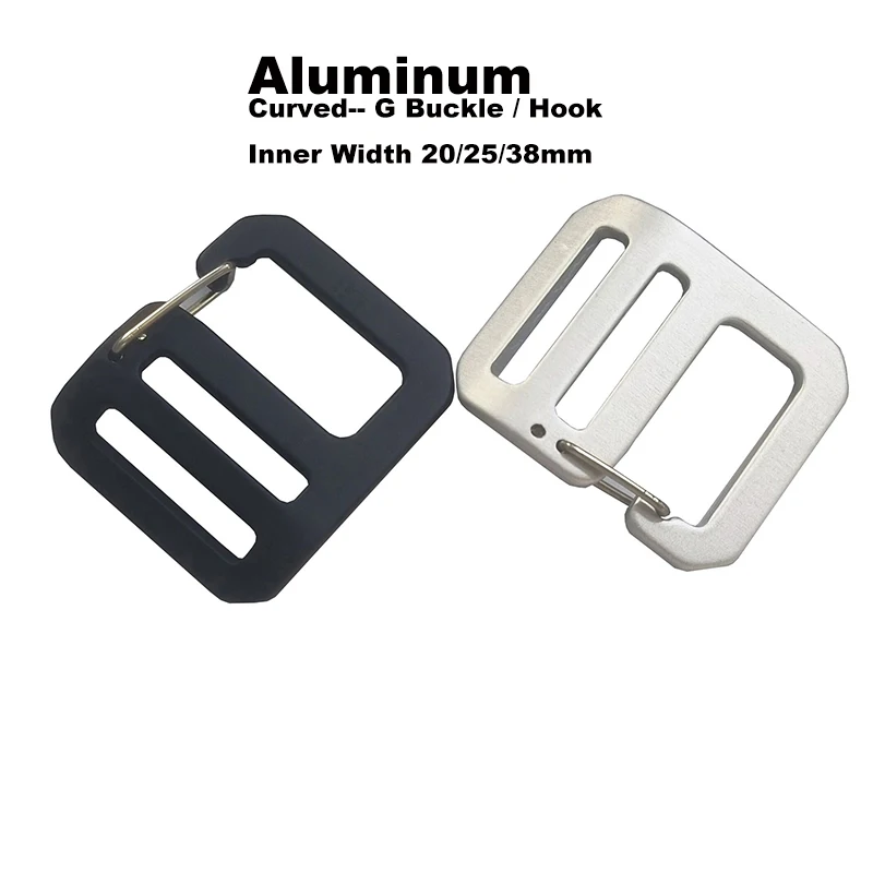 2pcs 20/25/38mm Aluminum G Hooks Metal Middle Center Bar Buckle Clasp for DIY Craft Belt Bag Backpack Shoulder Strap Adjuster