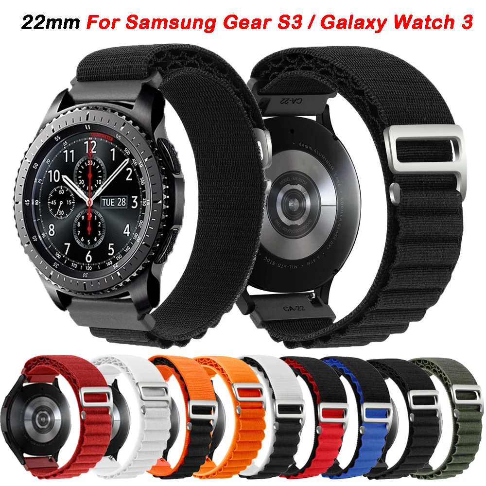 

Ремешок нейлоновый для Samsung Gear S3 Frontier Classic, браслет для Samsung Galaxy Watch 3, 45 мм 46 мм, 22 мм