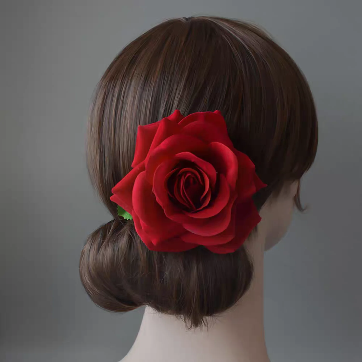 24pcs/lot High Quality Artificial Velvet Rose Flower Brooch Hair Clips Bridal Wedding Party Woman Flower Hair Fascinator
