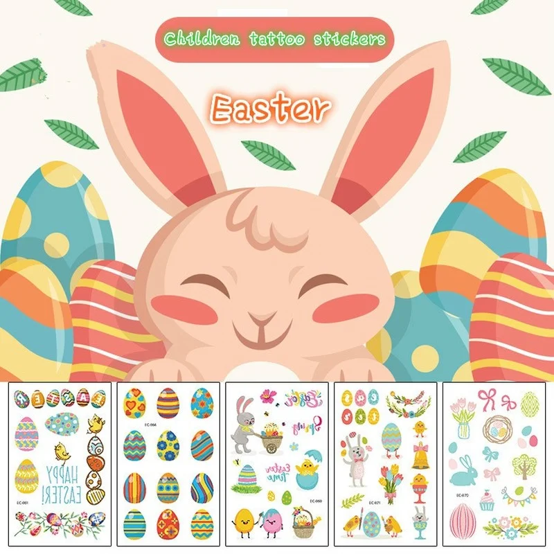 

1 шт. пасхальная поддельная татуировка детская наклейка кролик мультфильм забавная временная татуировка наклейка тело лицо татуировка Декор для детской вечеринки новый