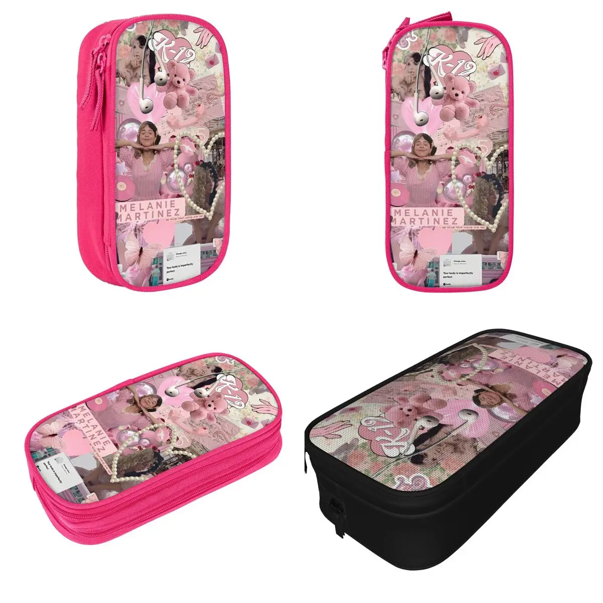 مقلمة ميلاني مارتينيز، حقيبة حامل أقلام مغنية الموسيقى للطلاب، تخزين كبير للوازم المدرسية، حقيبة أقلام رصاص هدية