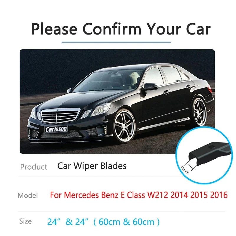 For Mercedes Benz E Class W212 2014 2015 2016 Car Windshield Windscreen Wiper Blades Accessories Rubber Front Window 24 24