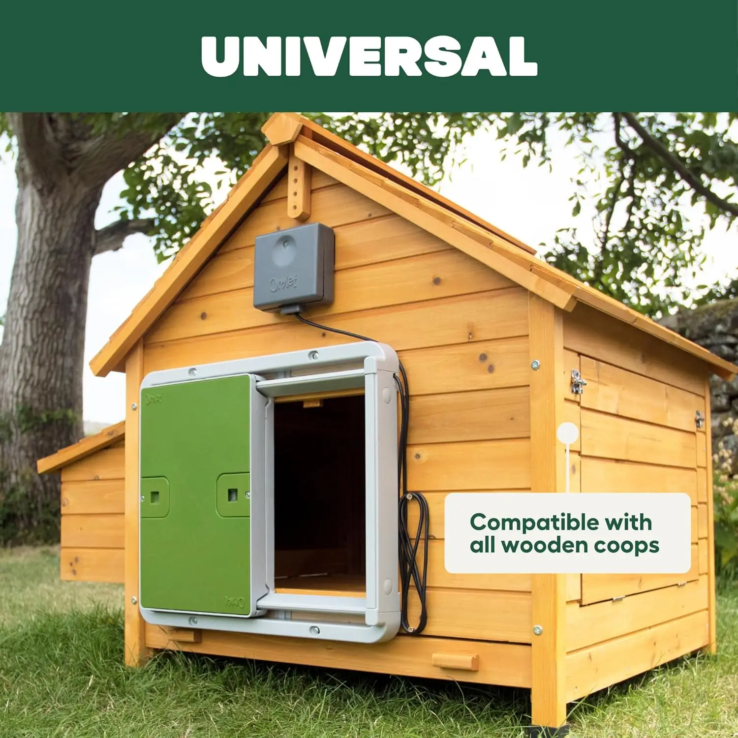 

Automatic Chicken Coop Door Opener Operated by Light Sensor or Timer | Easy to Install, No Maintenance Required | Improves Coop