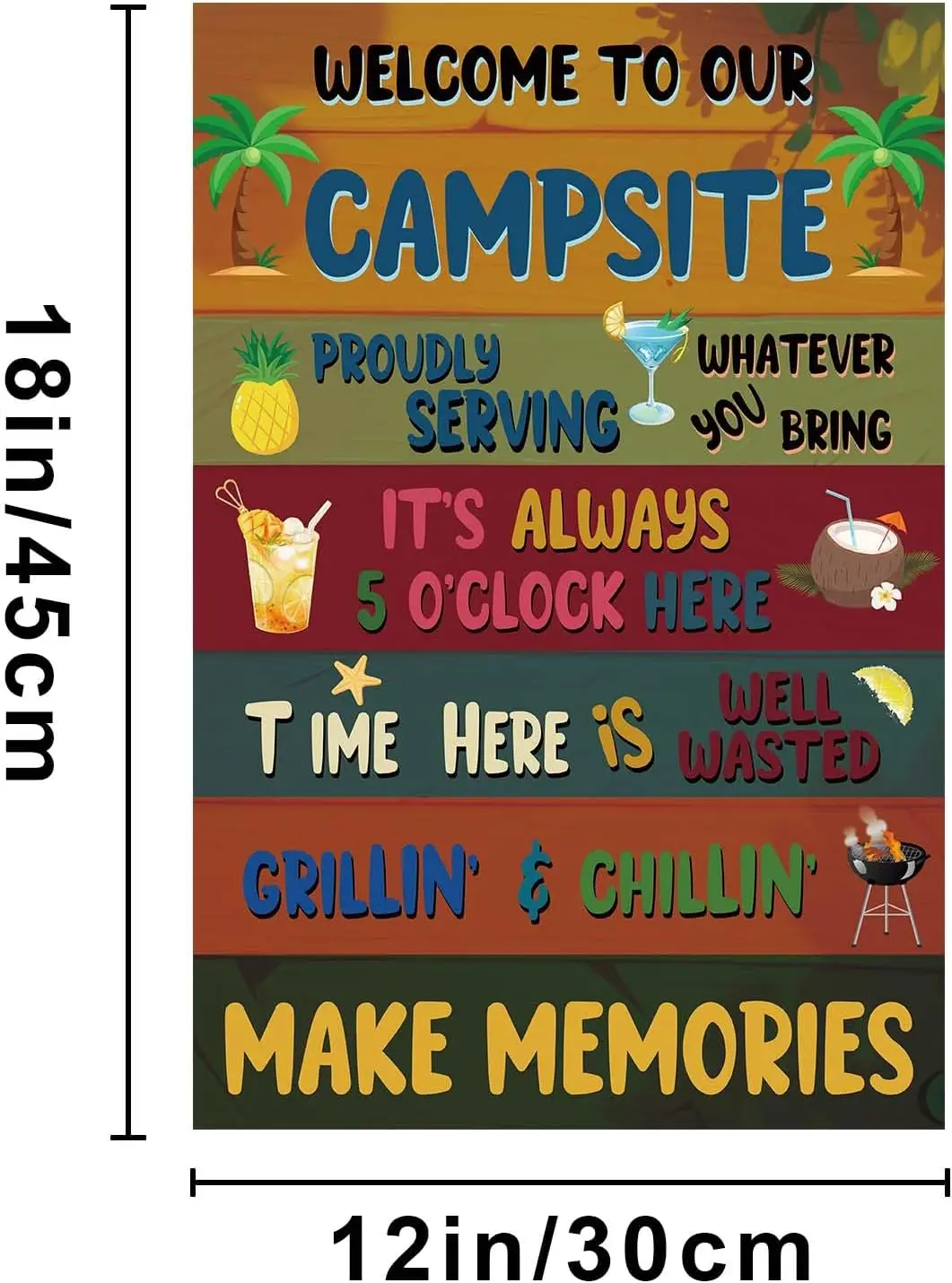 12x18inch Camping Garden Flag Double Sided Polyester Outdoor Decor Camping Flags For Campsite Home Yard Party Decoration (CP EEZ