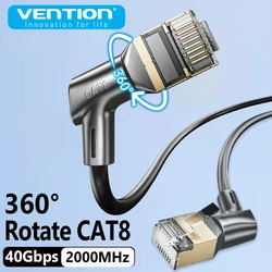 Vention New! 360° Rotate CAT8 Ethernet Cable 40Gbps 2000MHz Networking Double Shield Lan Cord for Laptops PS 4 Router RJ45 Cable