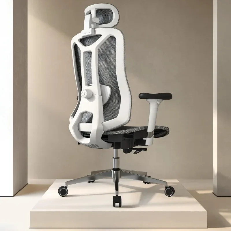 Kursi kantor ergonomis: kedalaman kursi kantor, ergonomis dengan penyangga pinggang 3D, fungsi miring