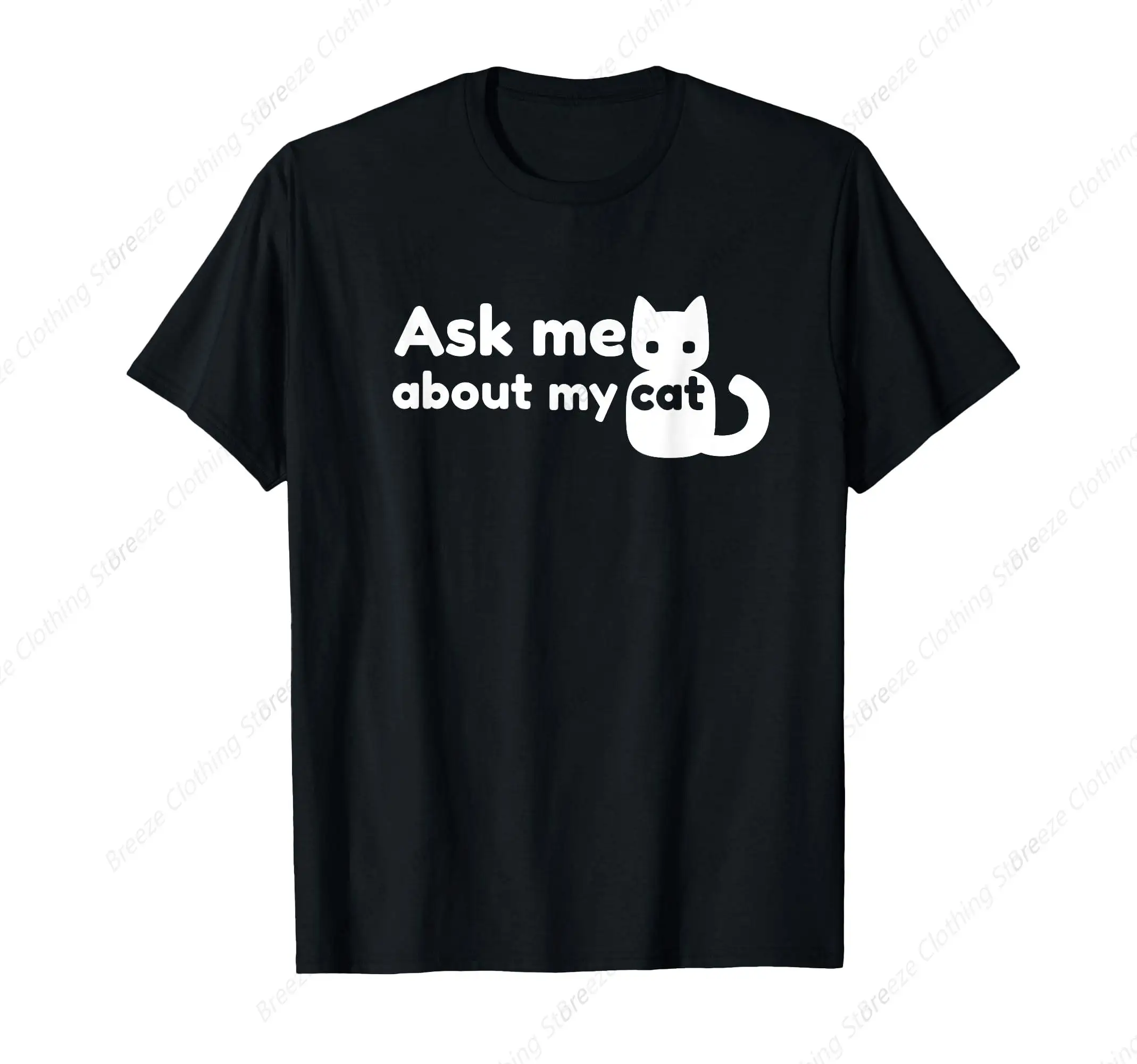 

Спросите мне о моем кошке — забавная футболка Feline