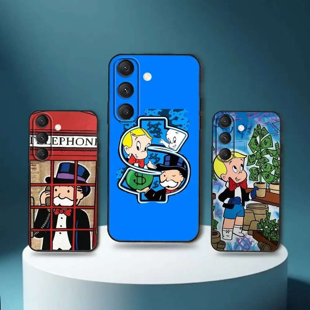 

Dollar Alec Monopoly Man Phone Case For Samsung S25,S24,S23,S22,S21,S20,S10,Ultra,Plus,Lite,FE,Soft Silicone Black Cover