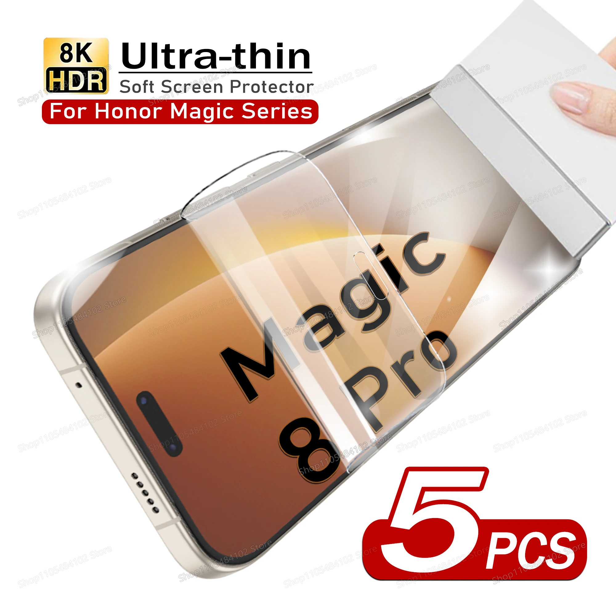 Film Hydrogel souple Ultra-fin pour Honor Magic 8 7 6 Pro, 5 pièces, protecteur d'écran transparent pour Honor Magic 8 Pro Air 5 6 7 Lite