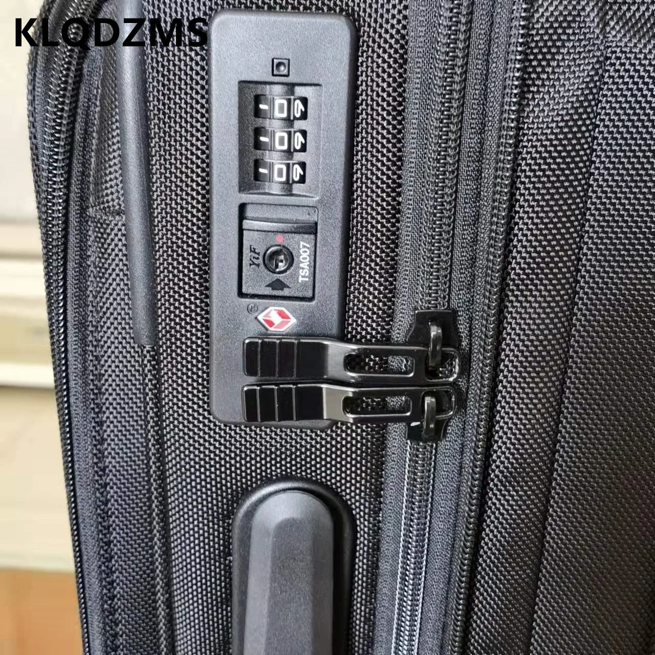 KLQDZMS 20 Inch Elastic Nylon Anti-collision Waterproof Luggage Expandable Zipper Box Silent Business Boarding Trolley Suitcase