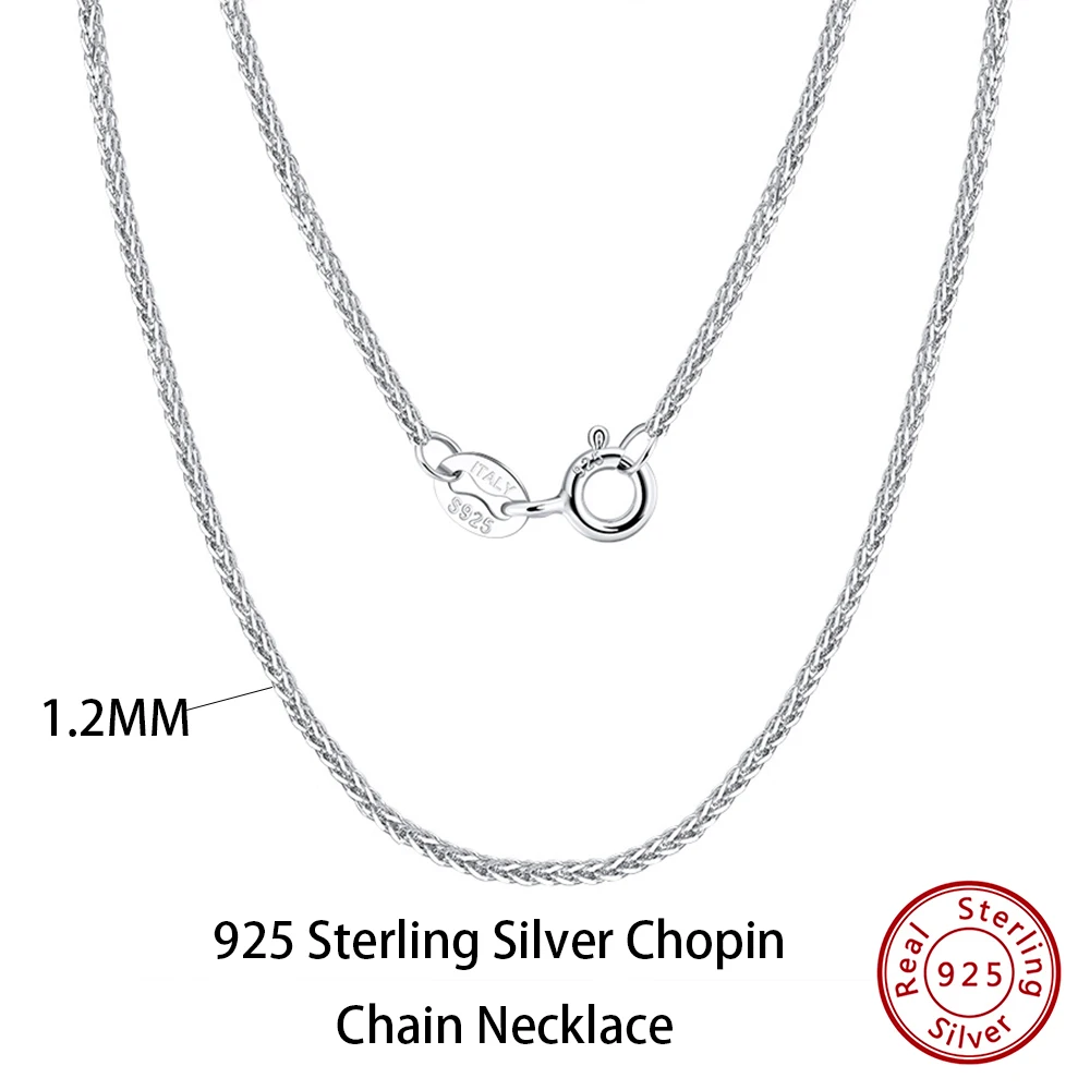Unisex 925 Sterling Silver Basic Chain Necklace