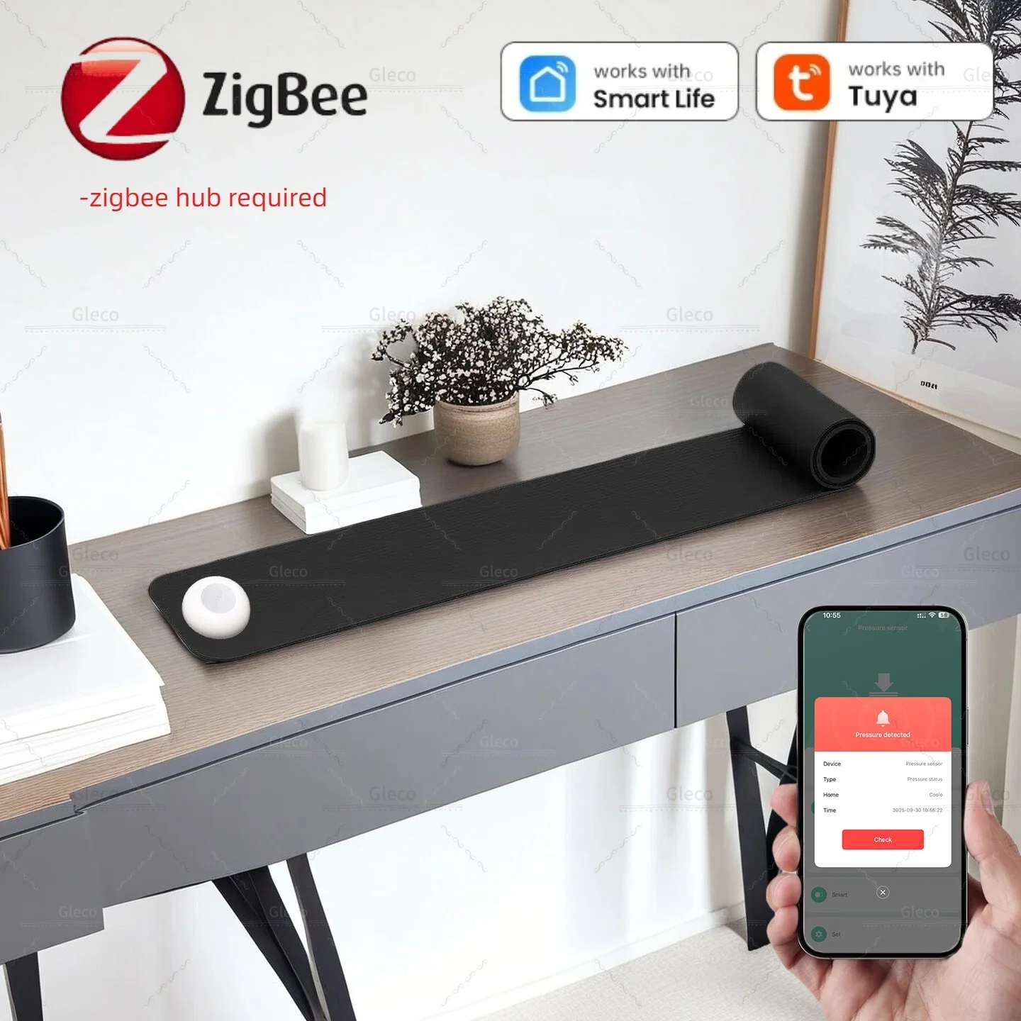 

Датчик давления Zigbee, детектор гравитации, питание от батареи, Tuya, умный дом, сцена автоматизации для стула, напольные коврики, коврик