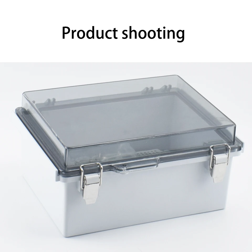 IP67 Wasserdichtes graues/transparentes Abdeckgehäuse, Anschlussdose, ABS-Kunststoff, für den Außenbereich, elektronisches Instrumentenscharniergehäuse – Detail 7