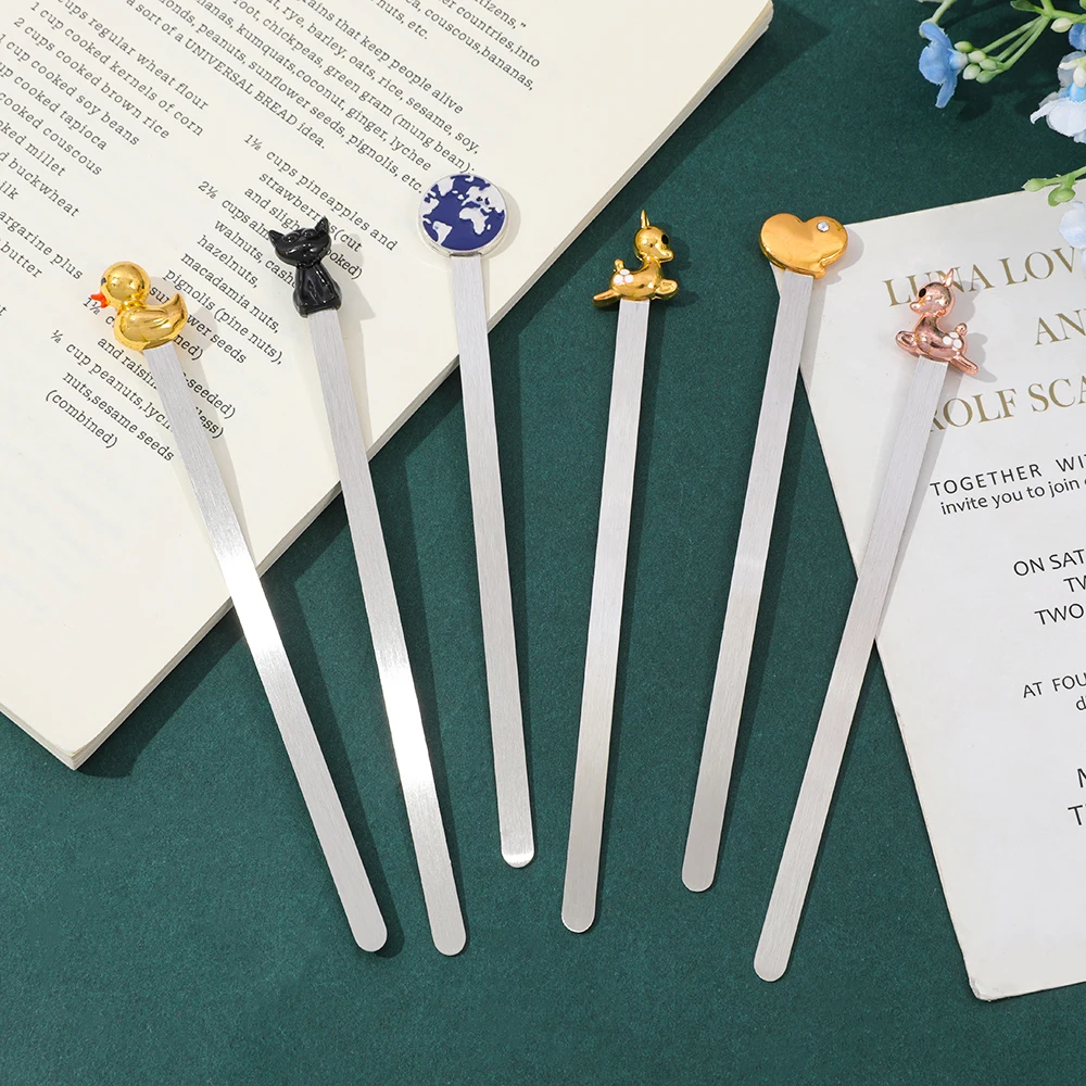 

Cute Cat Stainless Steel Bookmarks Reading Lovers Reading Accessories Birthday Gifts for Friends Christmas Gifts